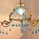 Turquoise Glass Chandelier Drop Ornaments - Christmas Tree Ornaments - Set of 20